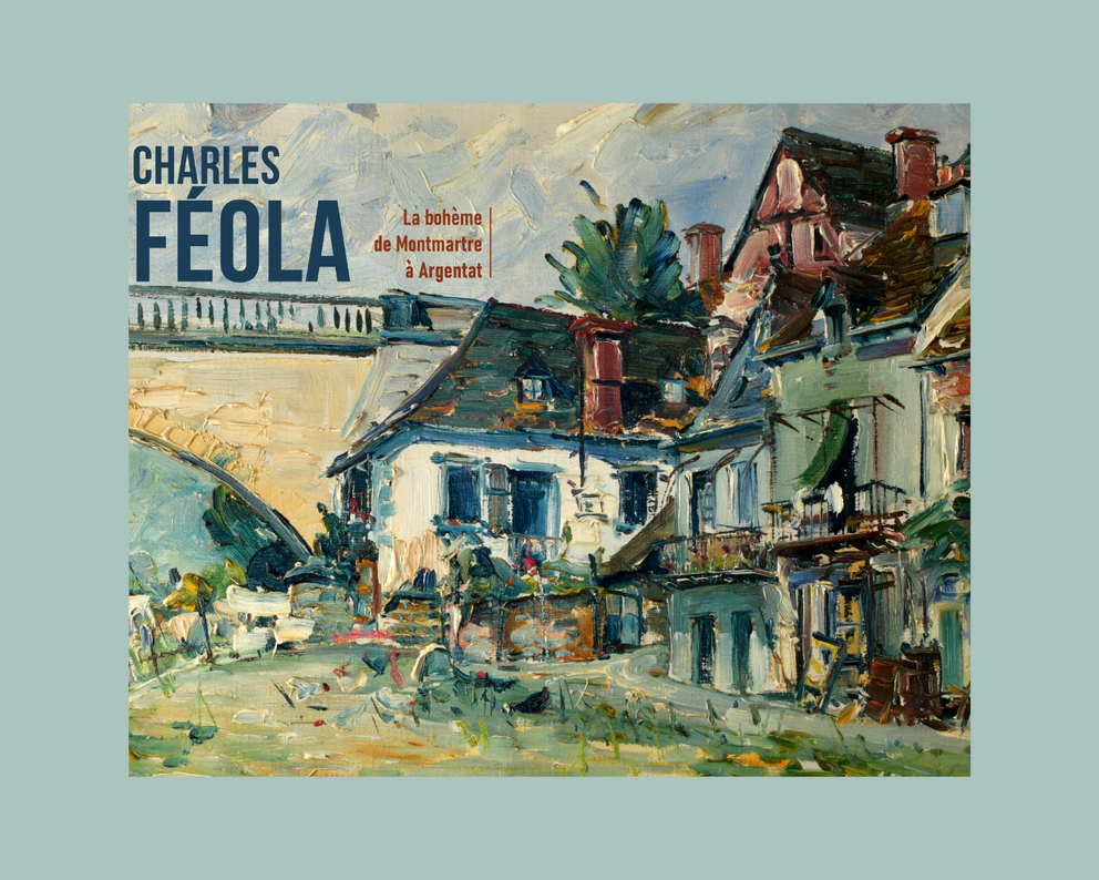 Argentat Peinture de Charles Féola représentant les quais d'Argentat