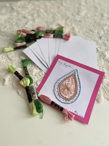 Larme brodée sur papier