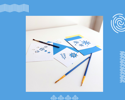 Papiers découpés et colorés motifs floraux